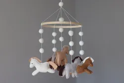 Western Nursery Decor Cowboy Baby Crib Mobile Southern Charm Country Boy Girl Farm Life Horses Mobile