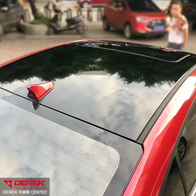 Black Car Sunroof Simulation Vinyl Film Roof Sticker Waterproof