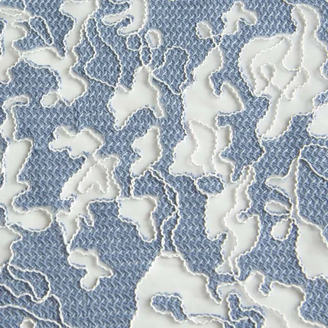 HA-17709 Customized color knitted net cloth and rope soft tulle mesh with cording embroidery fabric for dress