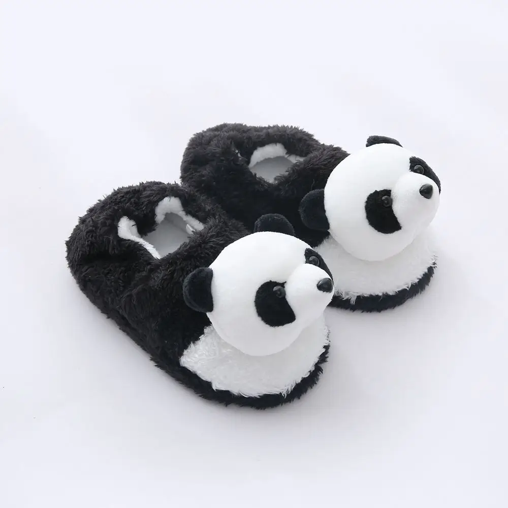 New Fashion Winter Children Slippers Cartoon Panda Plush Fluffy Warm Cotton Shoes Slipper For Kids Indoor