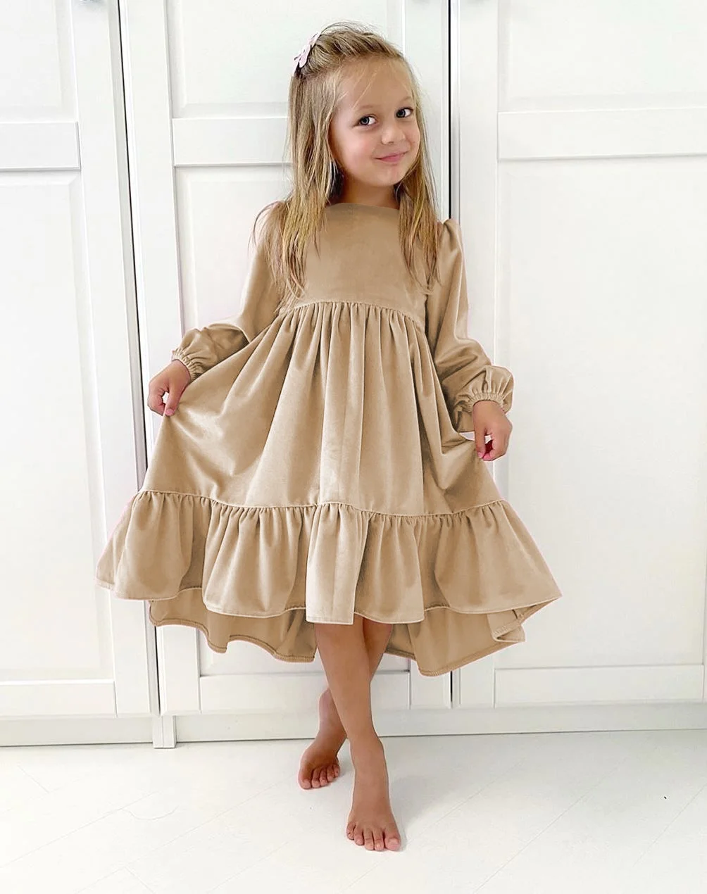 Newest Top Quality Velvet Pretty Vintage Kids of 11 Years Girls Dresses For Special Occasions Princess Dress For Girl