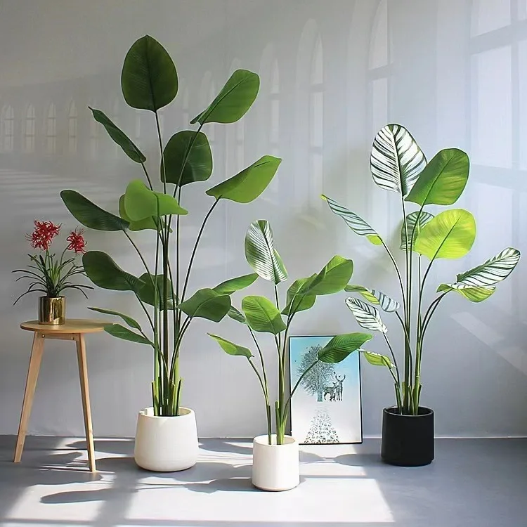 High-End Indoor Landscape Artificial Green Plant Large Plastic Cigar Arrowroot Traveler Banana Tree