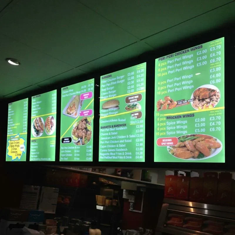 Aluminum Display Board Light Box Cafe Box Menu LED Advertising Menu Board For Restaurant Menu order light box Food