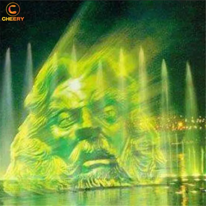 Free design large decoration 3D digital movie laser fountain outdoor water screen for projector