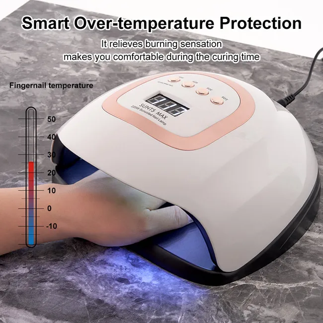 SUN T5 Max 220W Nail Lamp 57 LEDS UV Powerful Quick Dry Dryer Professional