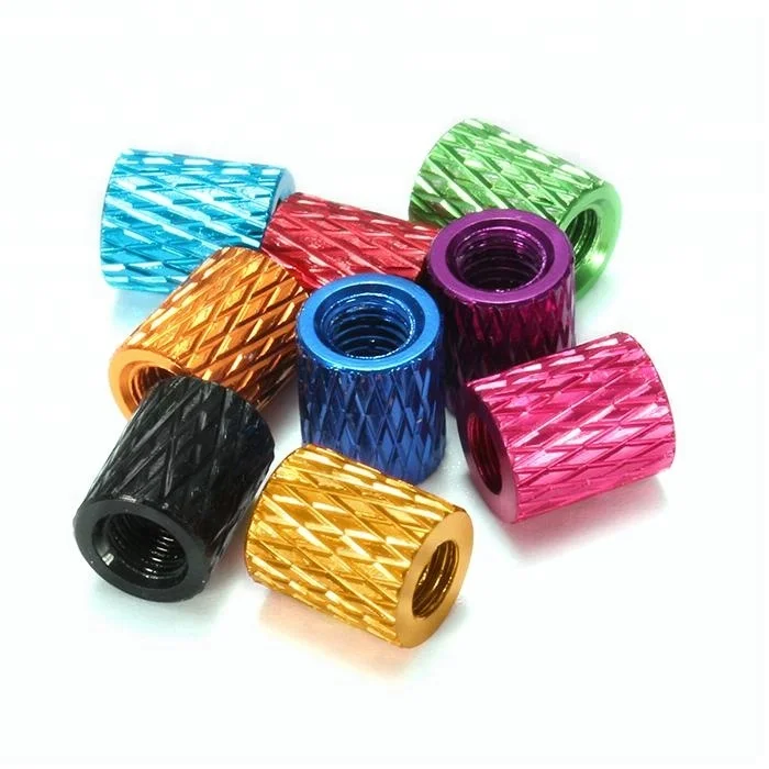 Guangdong Dongguan Hardware Factory processes aluminum knobs CNC machined anodized color knobs