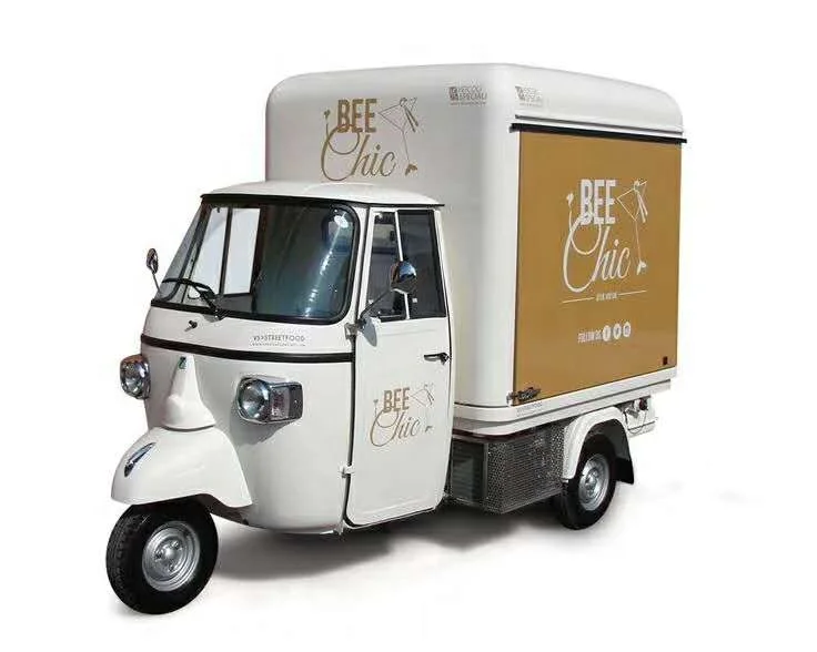 Piaggioe Ape food cart 3 wheels coffee food cart tricycle food cart for sale