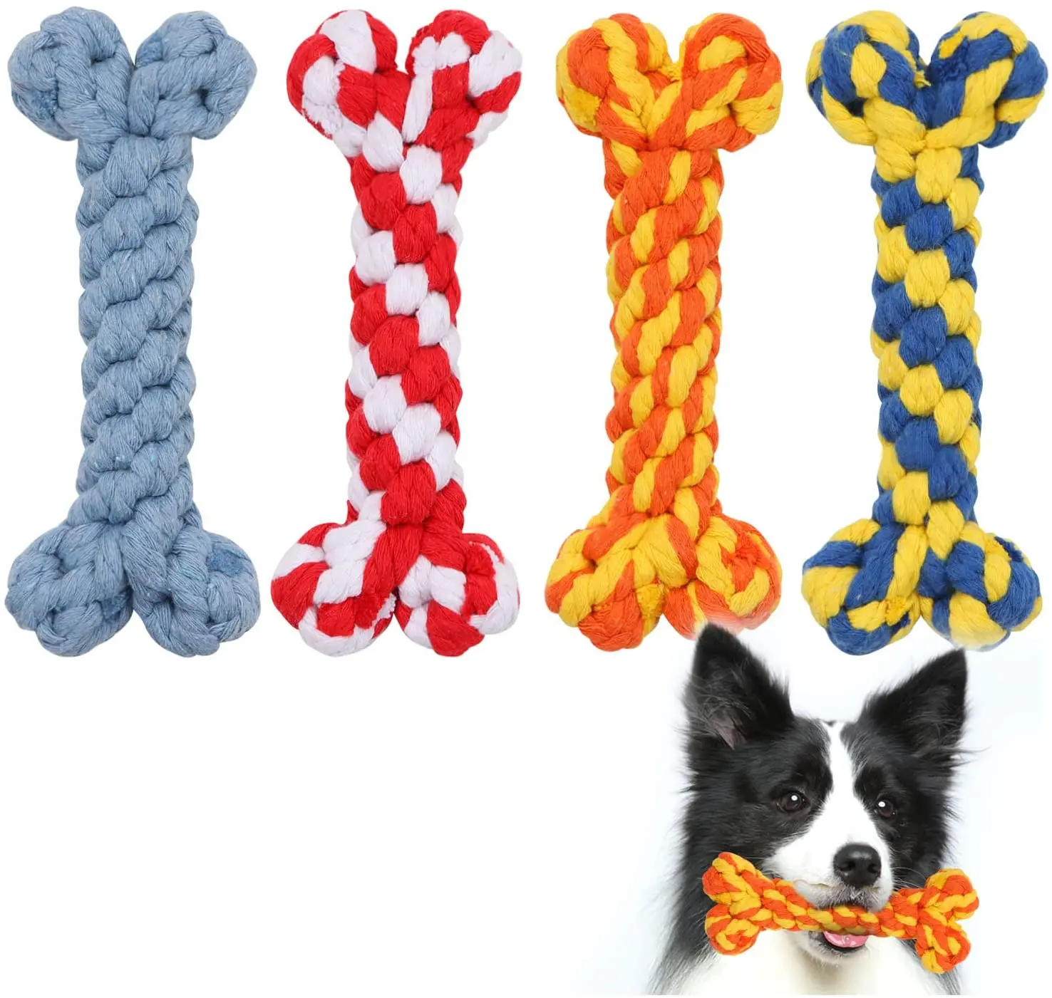 Cheap Hand-woven Super Strong Bite-resistant Dog Rope Toys Puppy Grinding Teeth, Cute Dog Rope Toys for Playtime and Teeth Clean