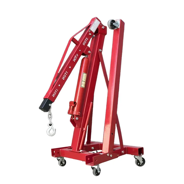 3 Tons Manual Hydraulic Folding Engine Crane Hoist Lift Stand Wheels Garage Workshop Crane Jack