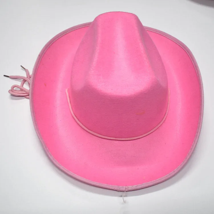 Western Style Cowgirl Hats For Women Men Fedora Hat Pink Cowboy Hats