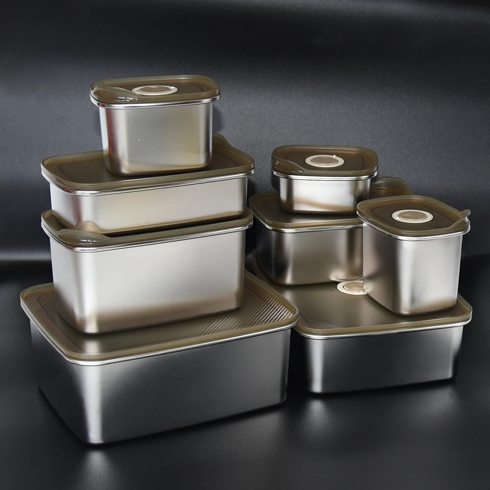 Freezer Safe Leak Proof With Time Recording Snack Food Storage Containers Stainless Steel Bento Lunch Box For Kids Adults