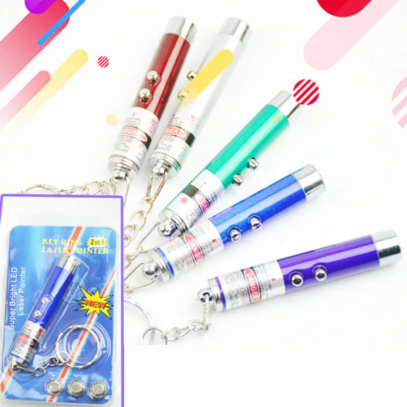 High Class Promotional Keychain LED RED Laser Pointer Pen FlashLight