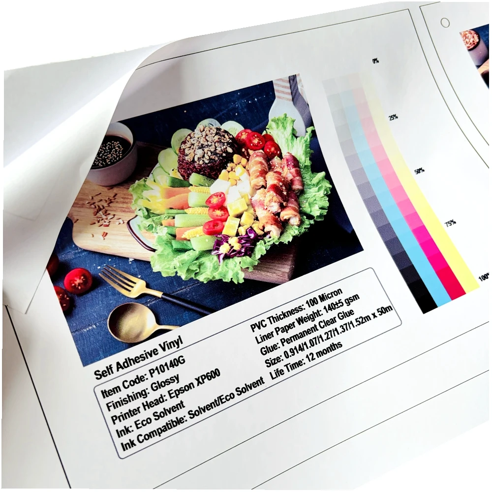 2024 Premium Self Adhesive Vinyl Sticker for Eco Solvent Digital Printing, 140gsm Glossy Vinyl Sticker, Self Adhesive Vinyl Film