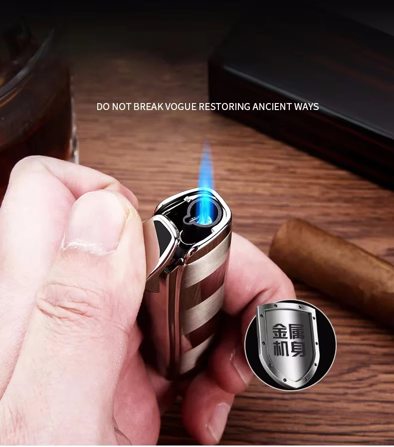 Wholesale High quality cigar Torch Lighter  Windproof inflatable lighter creative cigar electronic metal cigarette lighter