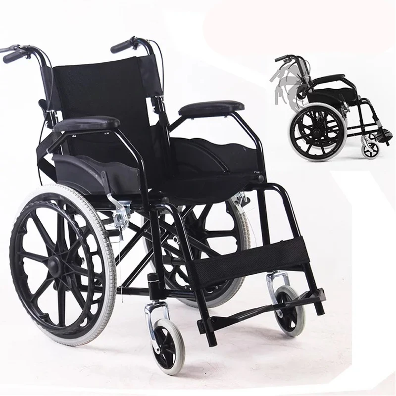 High Back Lightweight black oxford manual wheelchair Manual Folding Wheelchair