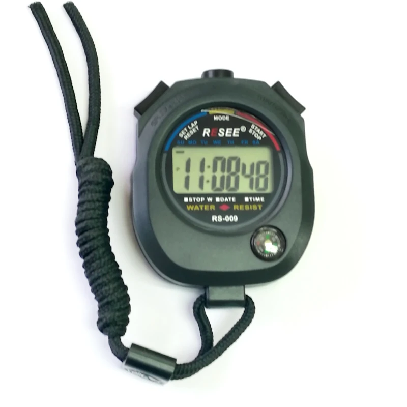 Resee Professional Stopwatch Timer Clock Digital Stopwatch Round Bracket 009 Anytime Stopwatch