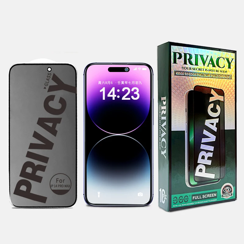 Factory Supply Privacy Tempered Glass Screen Protection For Mobile Phone Screen Protector For iPhone 14 13 12 Pro Max