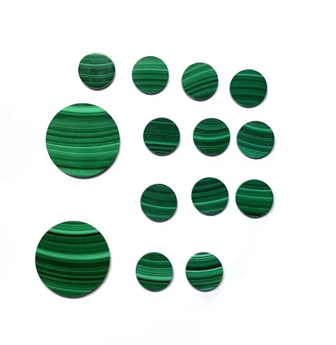 Wholesale Price Natural Stone Round Shape Malachite slices gemstone for Jewelry Making