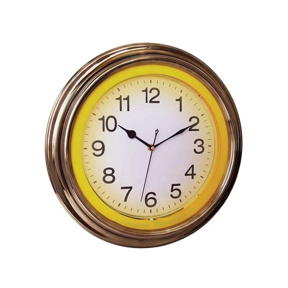 19inch plastic neon clock double neon light luminous wall clock