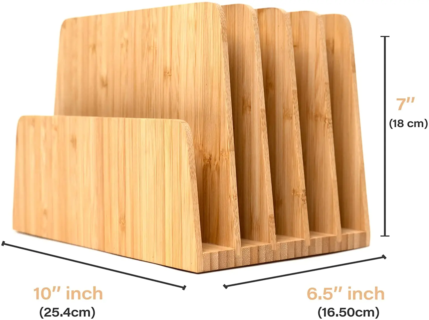 Bamboo Desktop Organizer File Forder 5 Slot Desk Organizer Holder Tray For Office Papers Documents