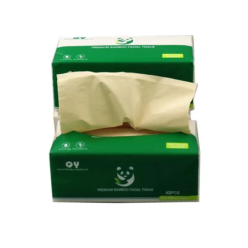 Premium Bamboo facial tissue customized biodegradable facial paper bamboo pulp facial tissue