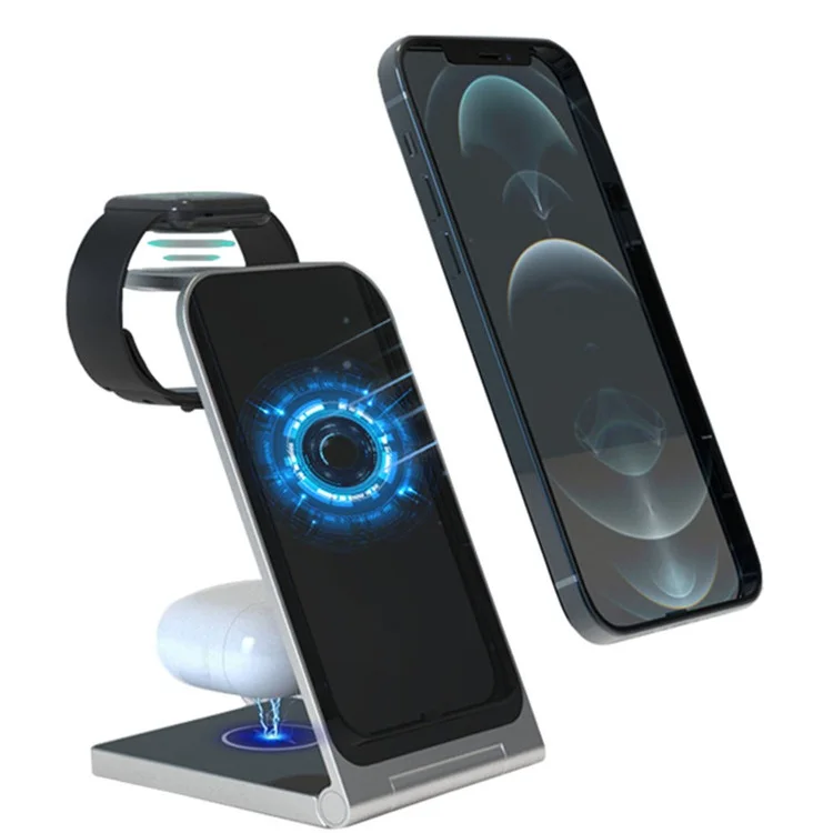 6 In 1 Mobile Phone Holder Magnetic Wireless Anyphone Charger 15w Wireless Charger Stand For Iphone 13 Watch Earphone