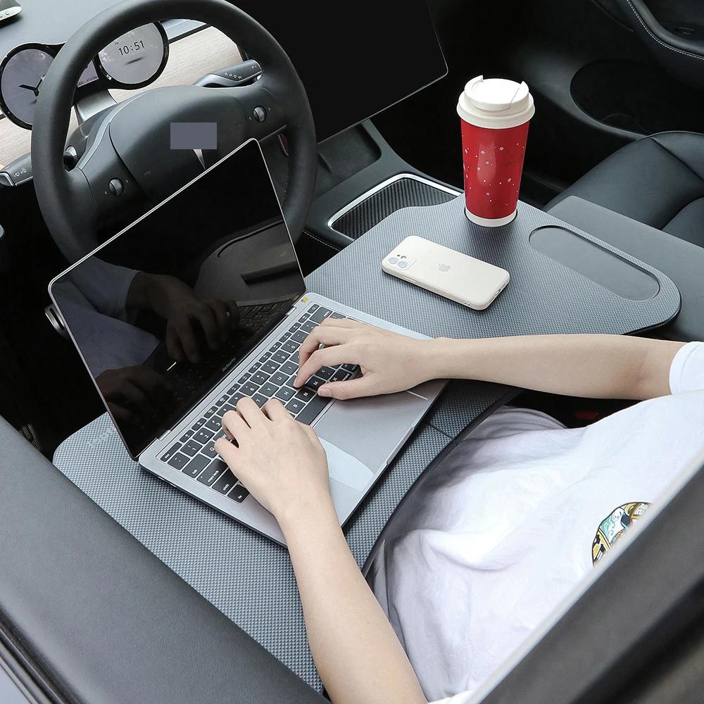 2021 Universal Laptop Car Food Table Food Eating Trays Car Accessories For Tesla Model 3 Model Y