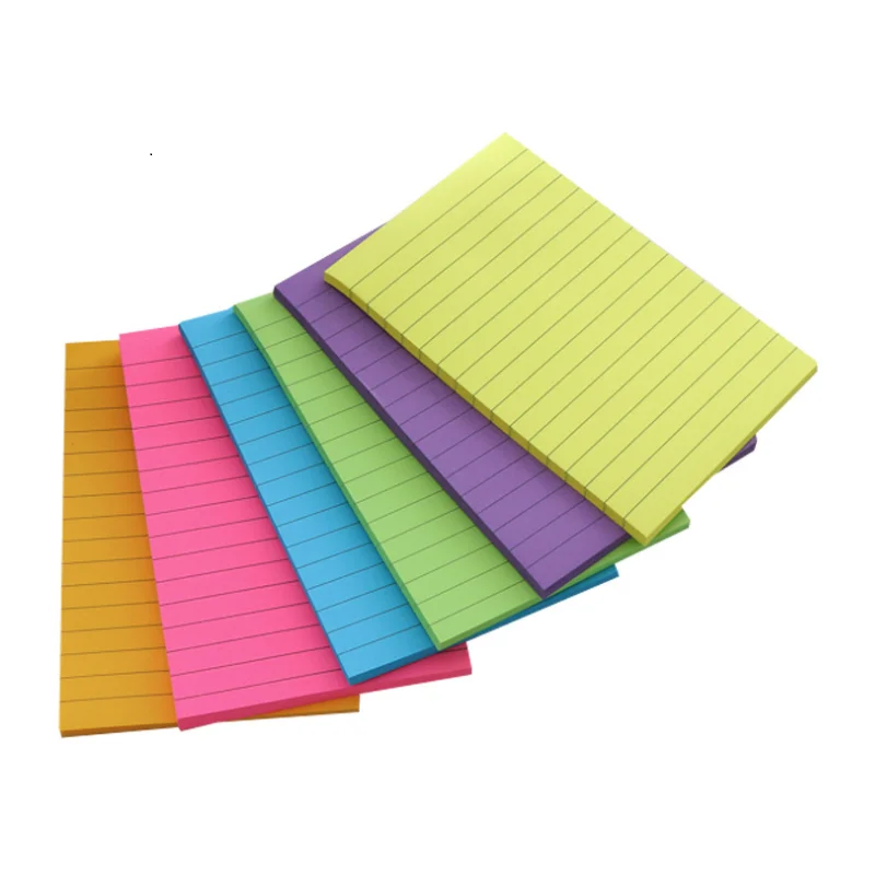 Neon color note stick  Self-Adhesive line n times Posted it notes custom logo sticky note book wholesale