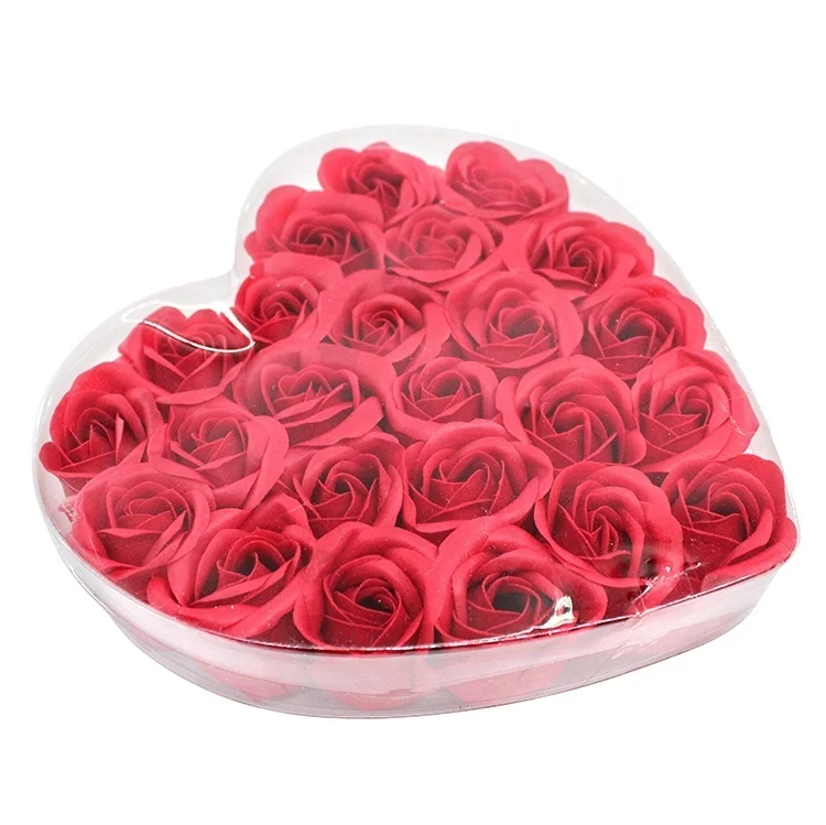 День Святого Валентина День матери, набор из 24 штук, Rrose мыло цветок подарочная коробка в форме сердца розы мыло цветок Отбеливающее увлажняющее мыло в виде бумаги