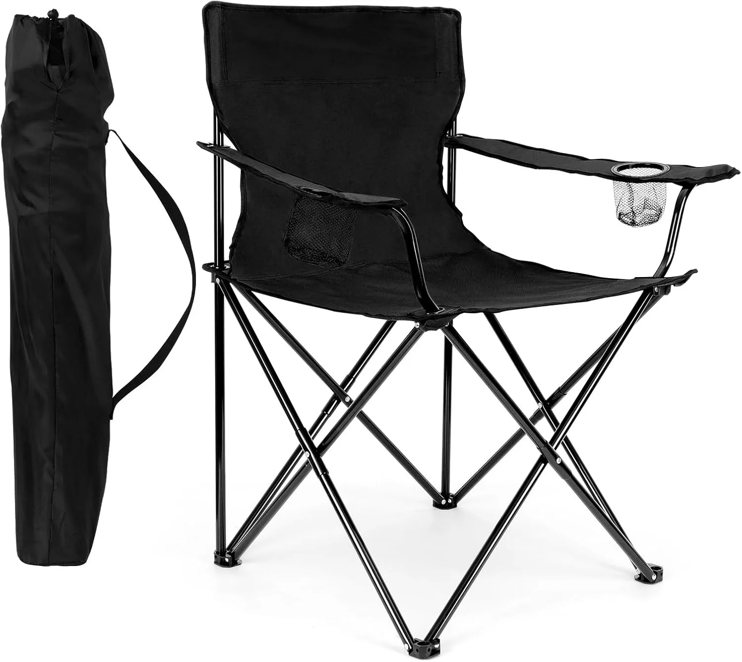 OEM Foldable Camping Chair Set of 2, Folding Camp Chairs Large Portable Lawn Chair for Outdoors Fishing With Cup Holder