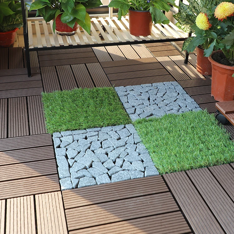 Hot Sale Graphic Design Outdoor Flooring Tile PVC Composite Interlocking Deck Tiles