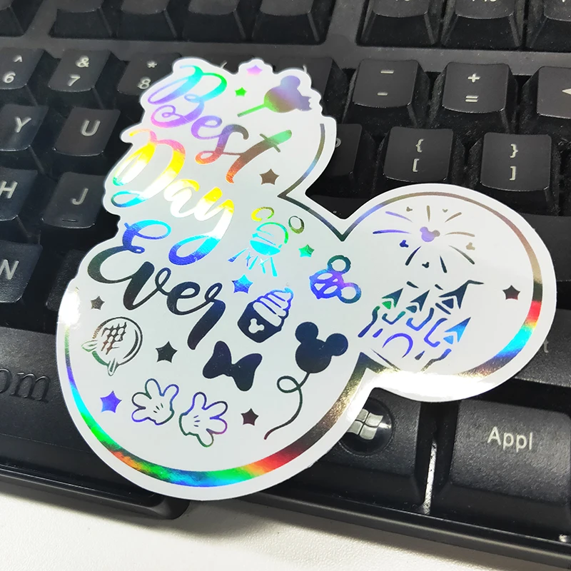 Custom Self Adhesive Irregular Shape Holographic Logo Stickers Label Screen Printing Die Cut Laser Hologram Vinyl Stickers