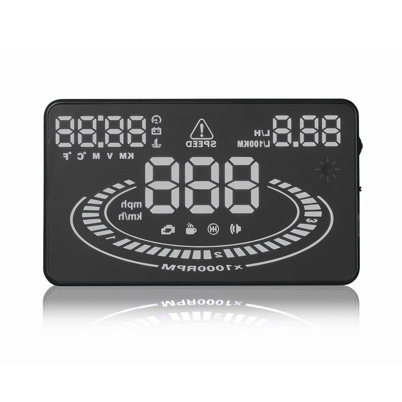 
5.5inch OBD2 Car Diagnostic Tool Car HUD E300 Mirror Head up Display Speed RPM Volt Water Temp Projector LED Channel Reflector 