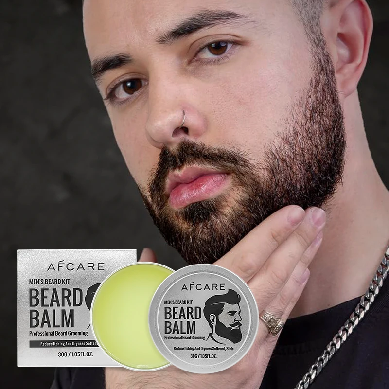 Beard Growth Oil Beard Balm Sulfate-free Refreshing & Softening and Beeswax & Coconut oil Beard Balm Gel White Label