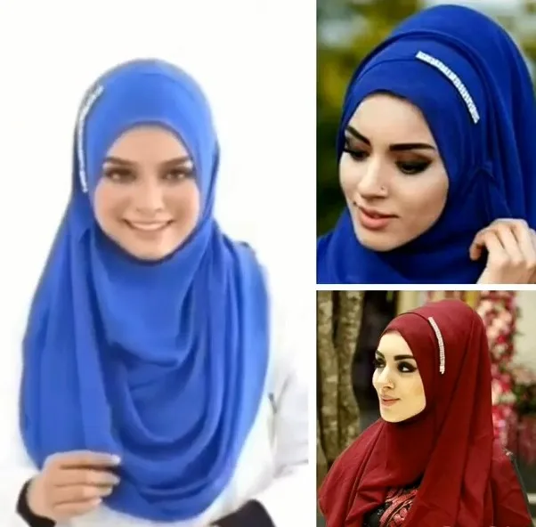 wholesale Premium chiffon two loop with diamond Muslim women hijib  scarf