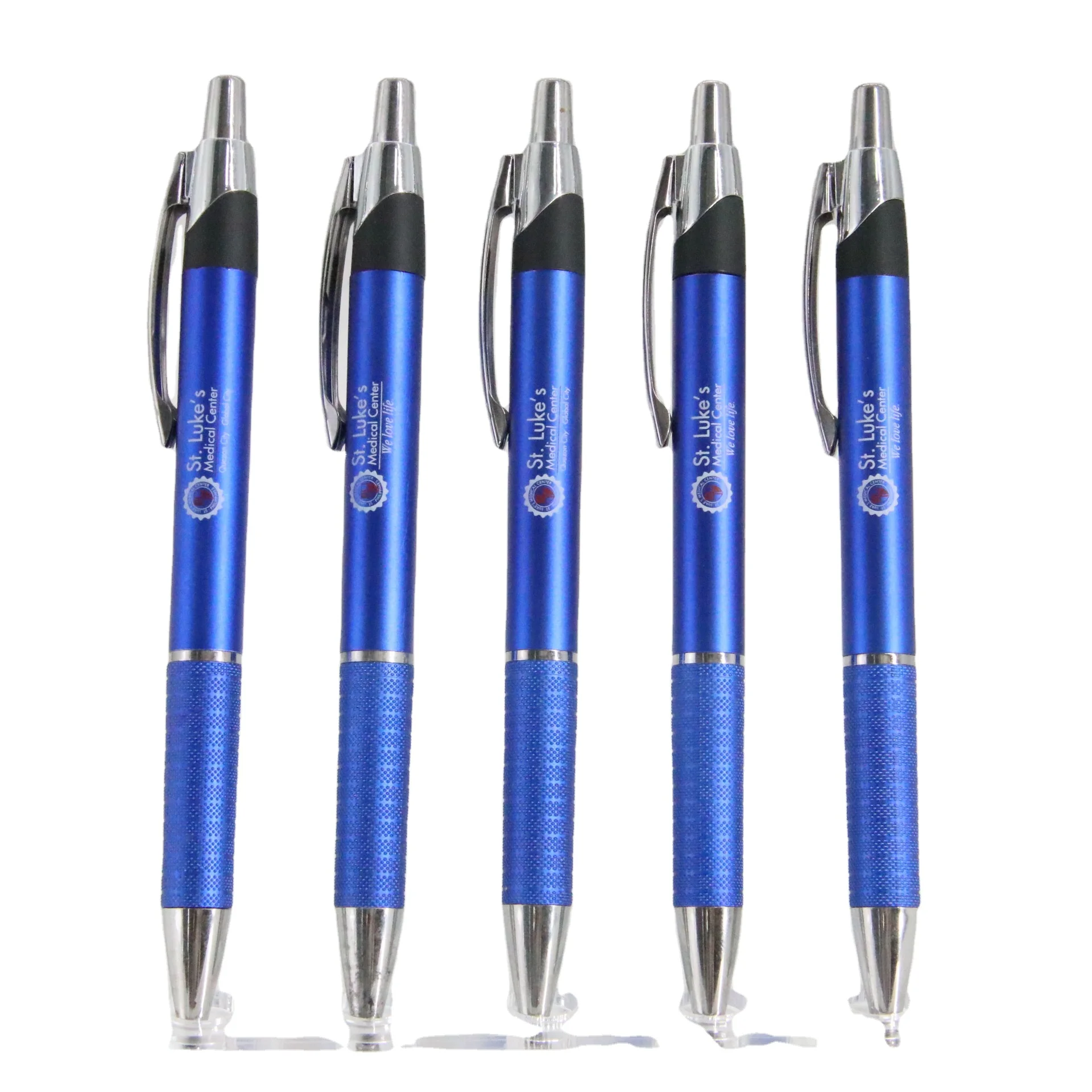 Promotional New Rubber Aluminium Metal Ballpoint Pen With Tip LED Light Customized Printed Logo For Stylus Screen Mobile Phone