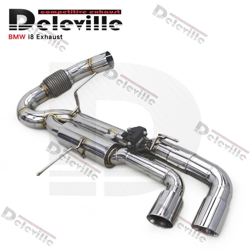 OEM Catback Exhaust Pipes For BMW i8 1.5T 2014-2019 Stainless Steel Muffler Escape Acoustical Damper Valvetronic Silver Tips