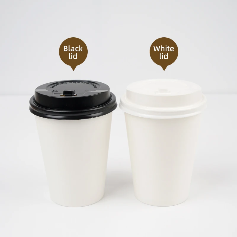 Custom Logo Food Grade Recyclable Disposable Kraft Cups 6oz / 8oz / 12oz / 16oz / 20oz  Hot Cafe Coffee Paper Cup with Lid