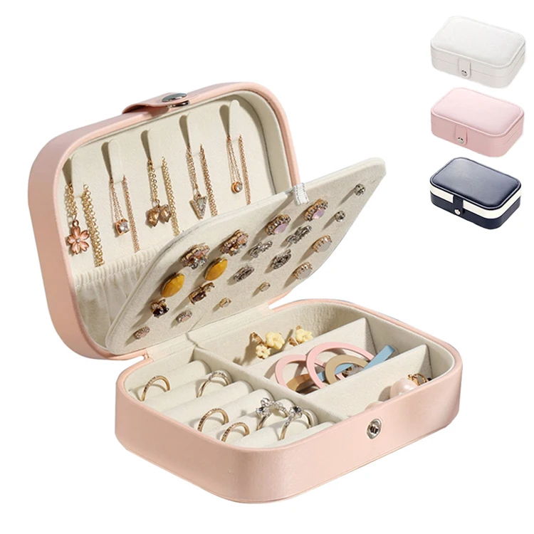 Velvet Box for Jewellery joyero boite a bijoux Earring Ring Necklace Packing Organizer Container Small PU Leather Jewelry Boxes