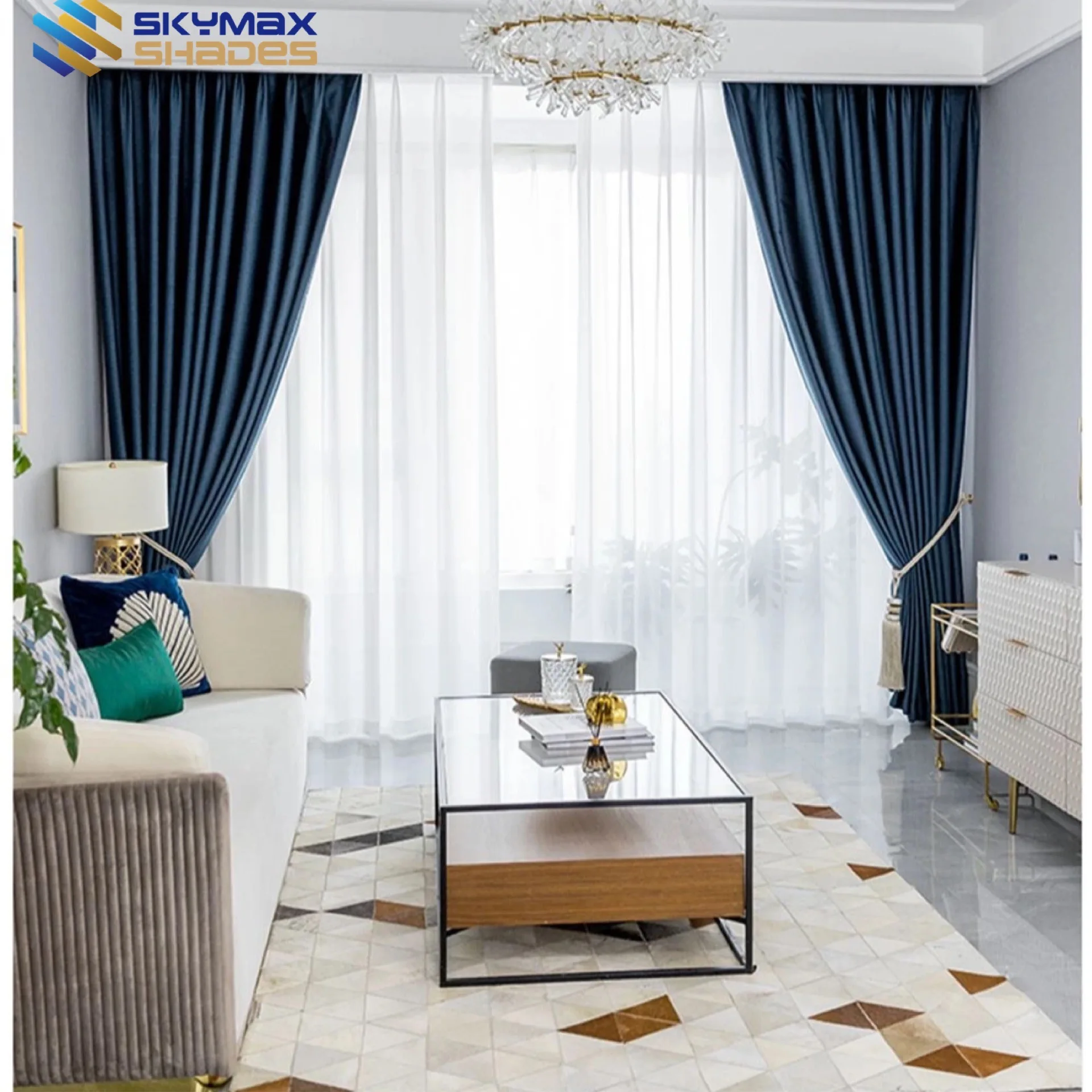 Luxury European style 100% polyester decorative custom hotel blackout curtain sheer curtain