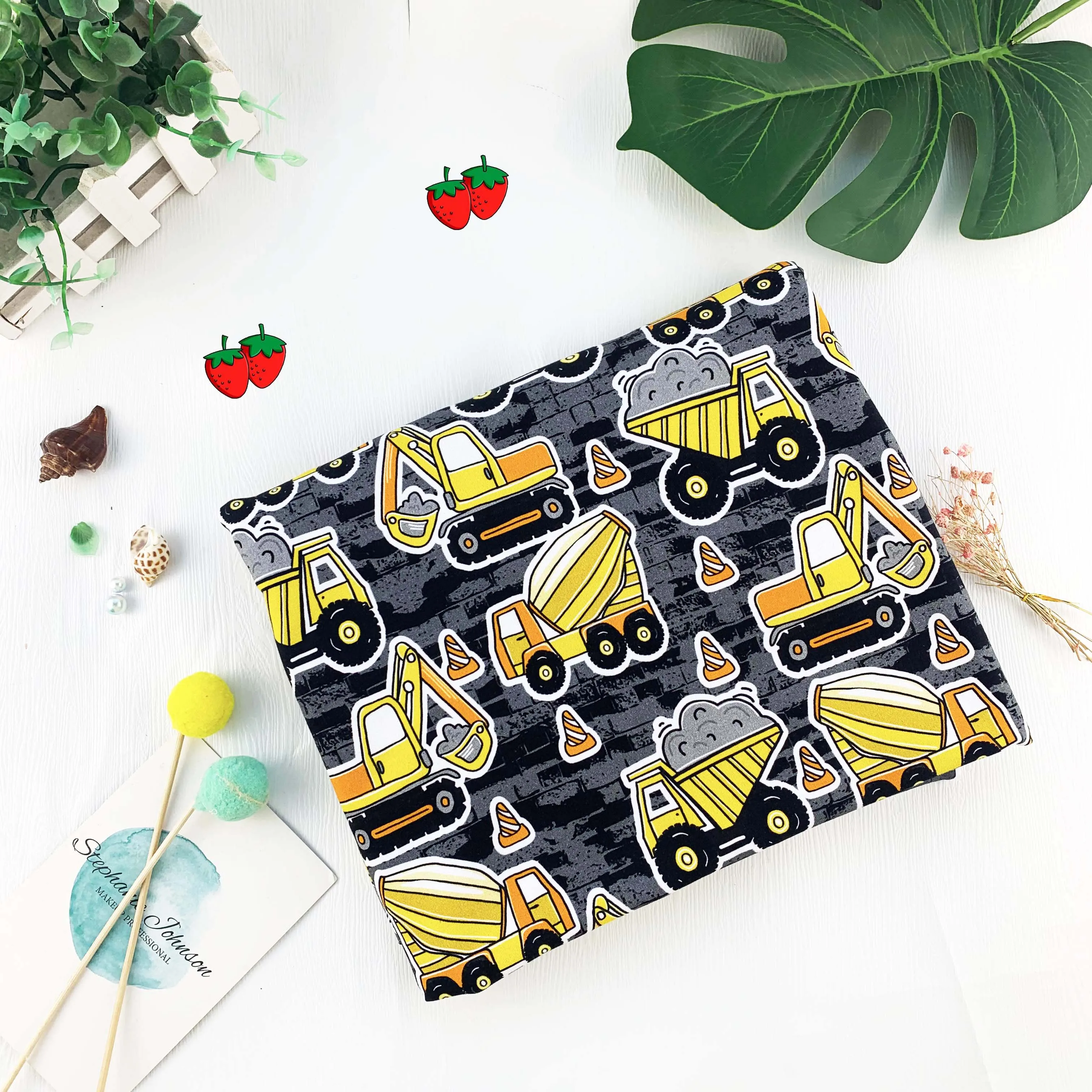 Cartoon Printed Wholesale Custom French Terry Fabric Crew Neck Sweatshirt Fabric Textile in Stock