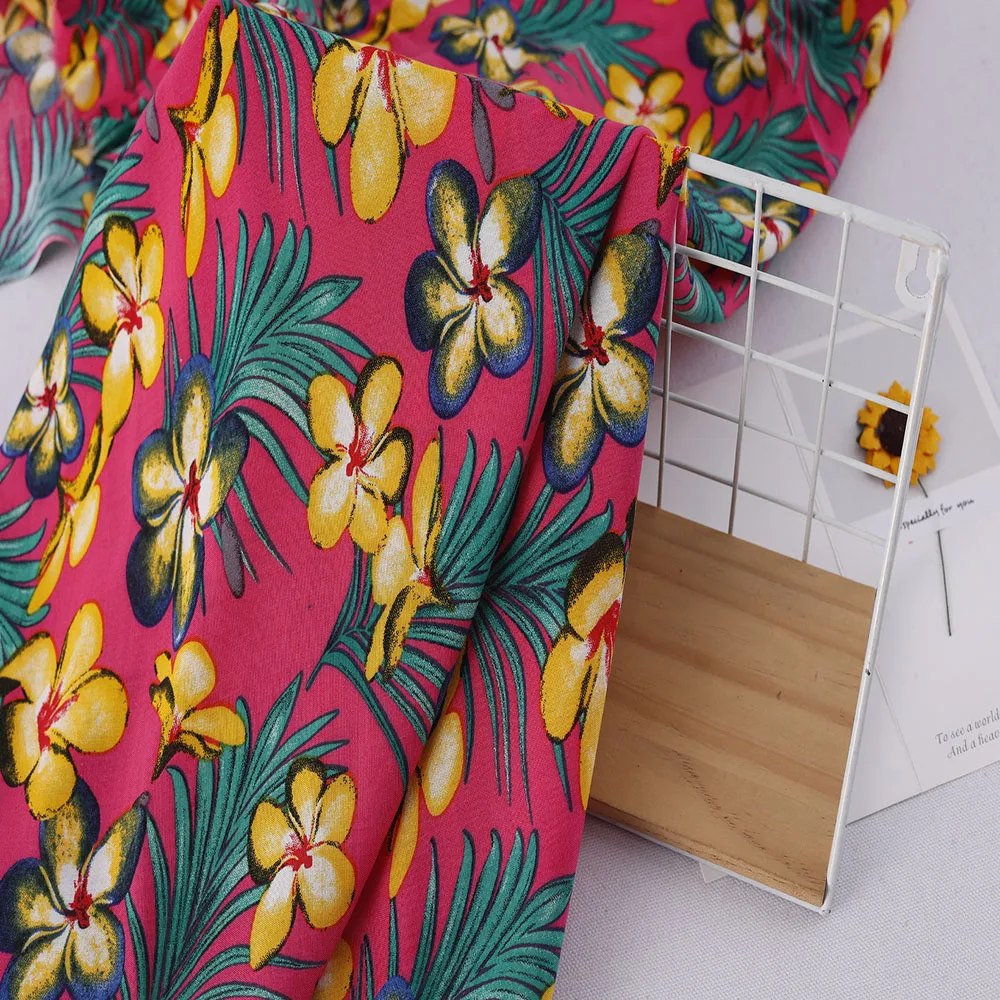 2023 Smooth Rayon Fabric 100% Viscose Spun Rayon Printed Floral Summer Dress