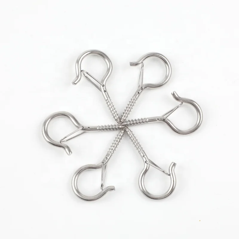 304 Stainless Steel Hanging Outdoor String Lights Wall Cabinet Screw Hooks Ceiling Hangers Safety Hook Q Hanger Hooks