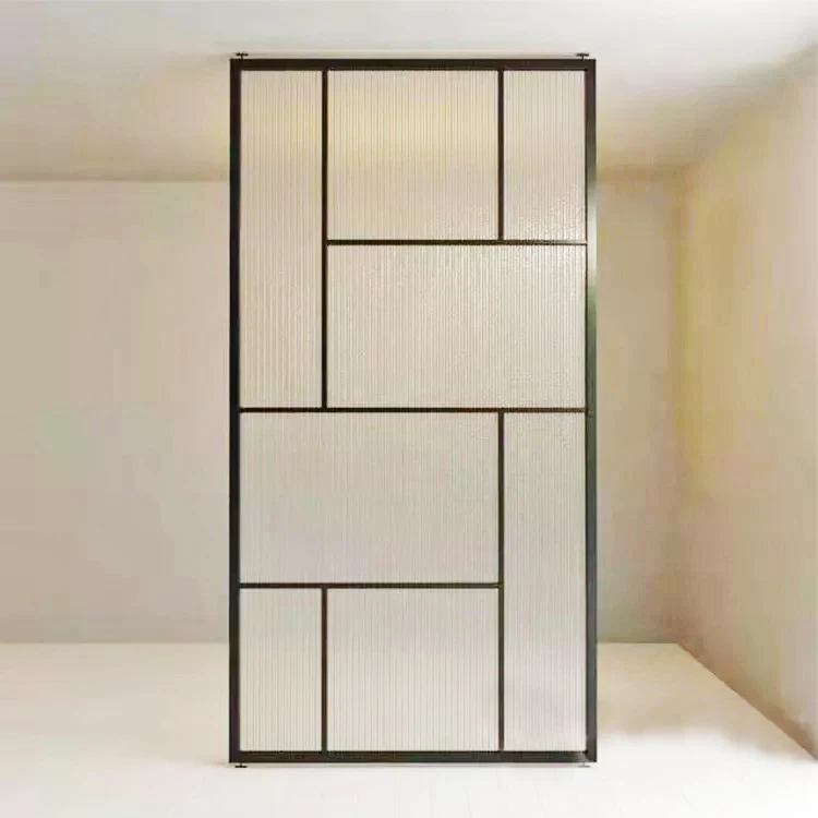 Simple home decoration glass screen design extremely narrow steel border screen partition wall villas interior glass screen