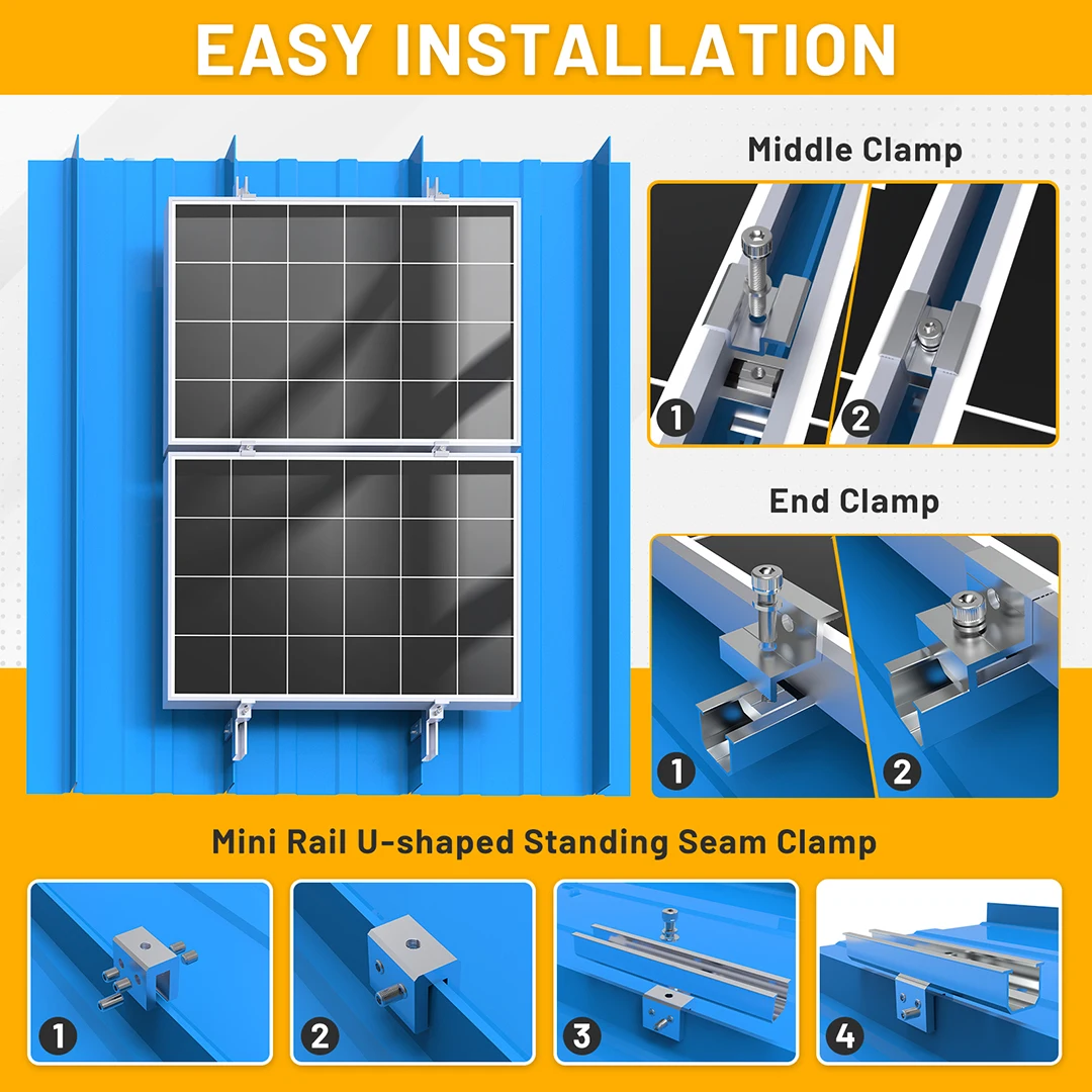 Roof Solar Panel Mounting Brackets for pv power cell solar energy system