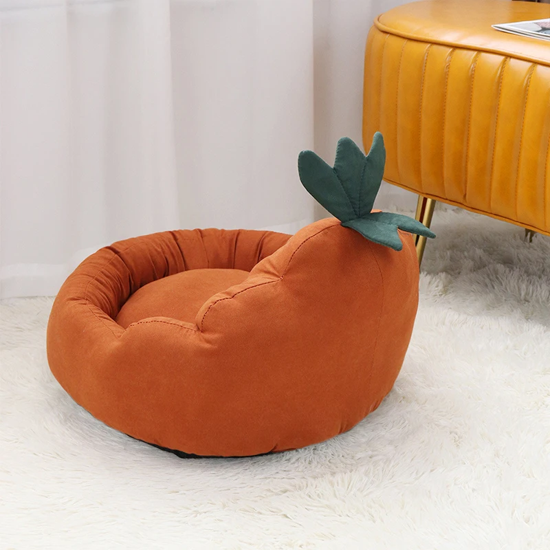 Custom Warm Cute Waterproof Washable Pet Sofa Bed Cushion Universal For All Seasons Pumpkin Shaped Dog Pet Bed Cushion