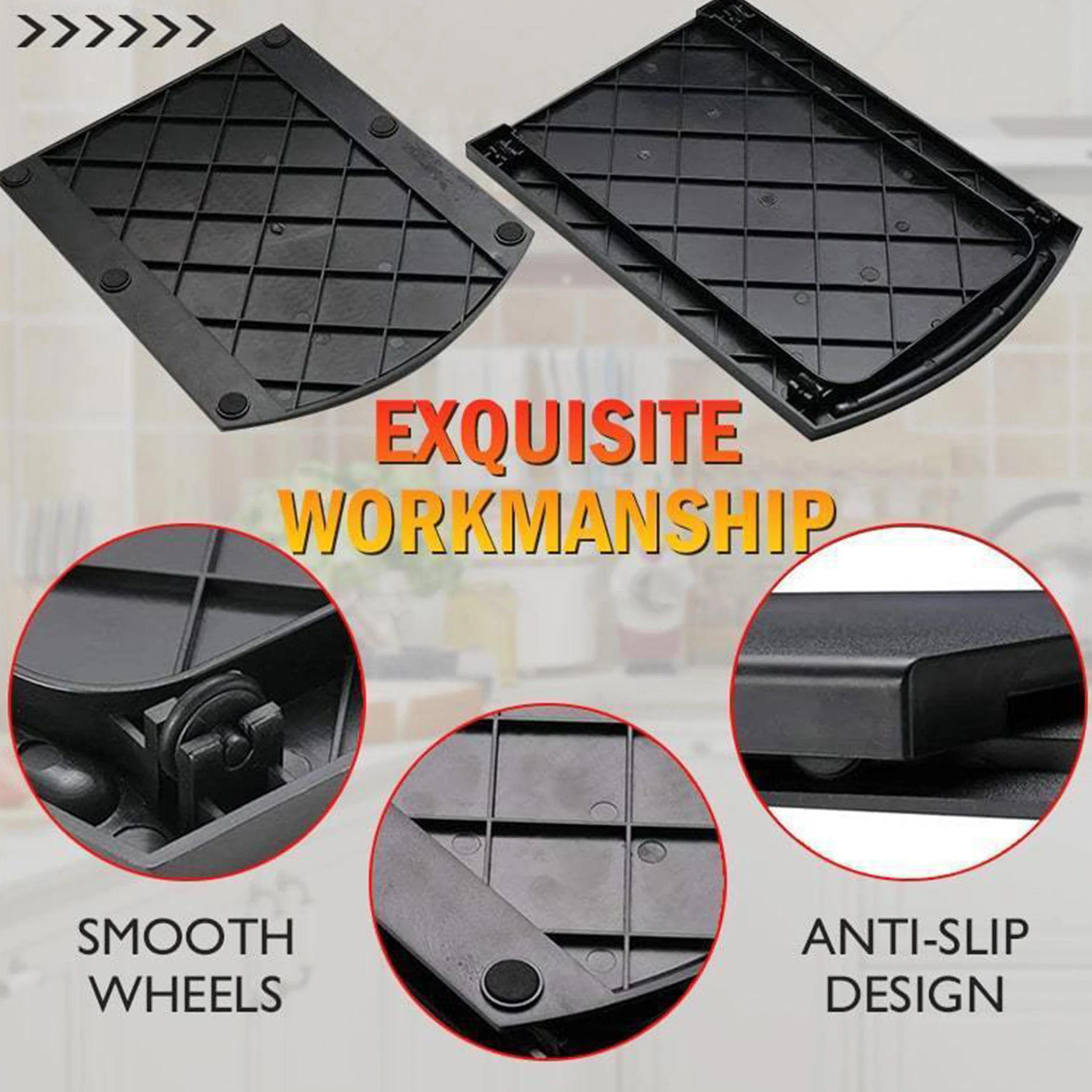 Coffee Machine Parts Handy Sliding Tray for Coffee Maker, Moving Caddy, Countertop Slider with Smooth Rolling Wheels