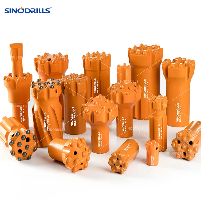 SINODRILLS Rock Drilling Carbide Tapered Button Bit 7/11/12 Degree Small Hole Tapered Bit 36mm