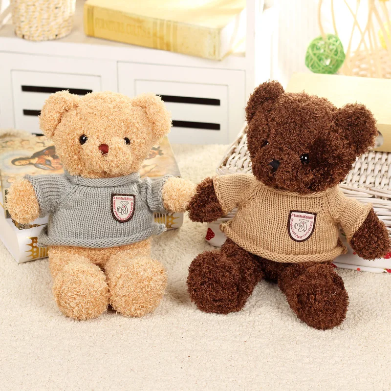 YZ Custom Soft Toys Teddy make your own plush toy Bear Wholesale Stuffed Plush Cute With sweater Teddy Bear For Birthday Gift