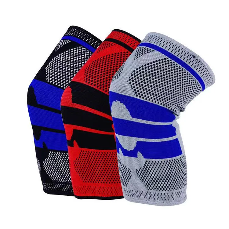 High quality cheap price nylon non-slip adjustable knee support brace with silicone pad